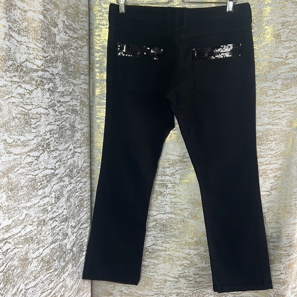 Clockhouse Black Mid Rise Straight Sequins Detailed Jeans Size EU 42 - Picture 8 of 16